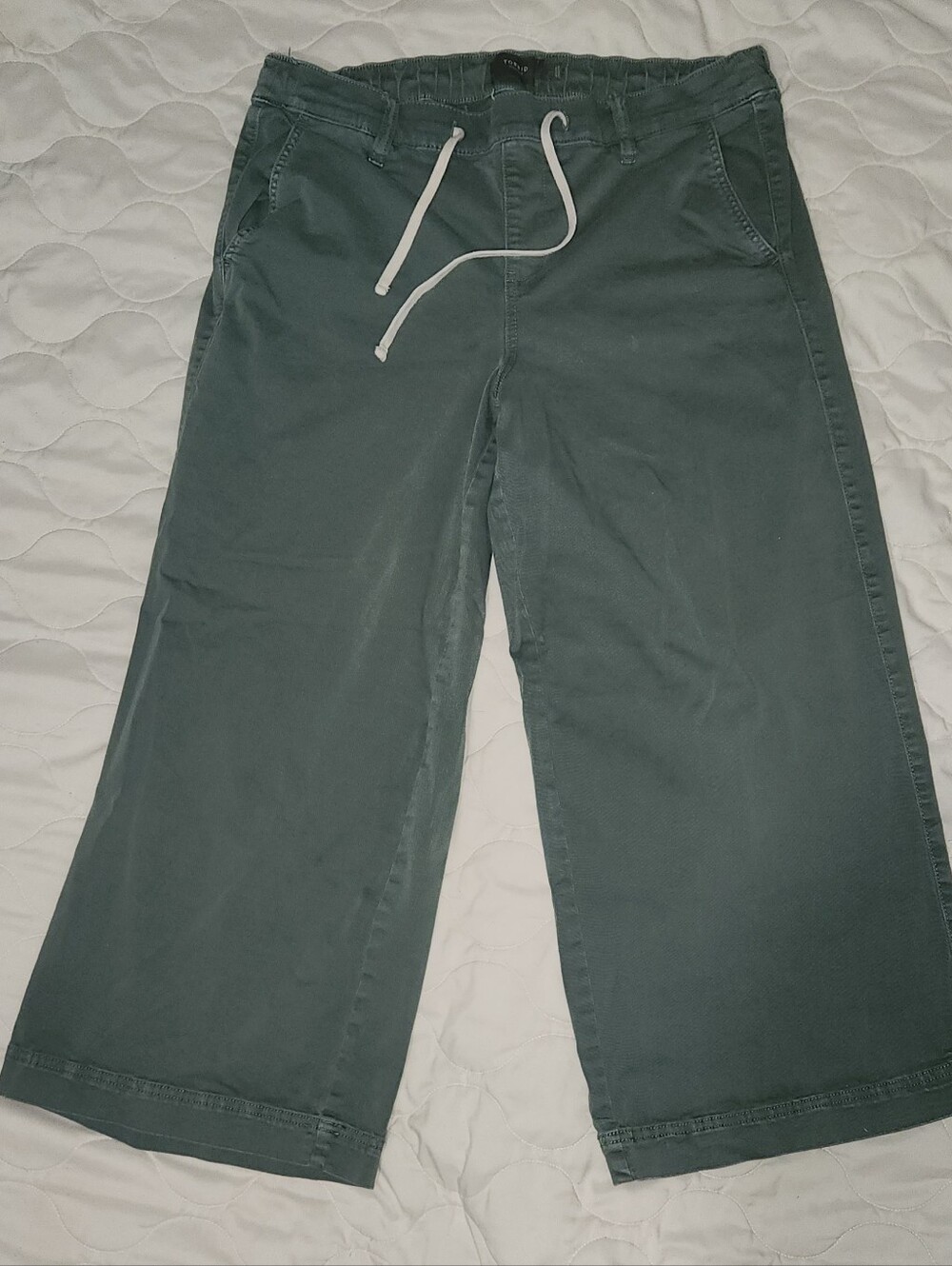 Torrid 1 Wide-Leg Drawstring Pull-on Pants in Dark Green